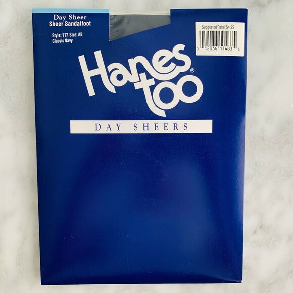 Hanes Too Pantyhose Classic Navy #117 Size AB 1 Pair Non-Control Top Day Sheer - Picture 1 of 4